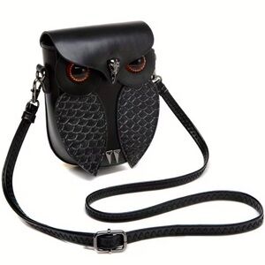 Black Owl Design Crossbody Bag